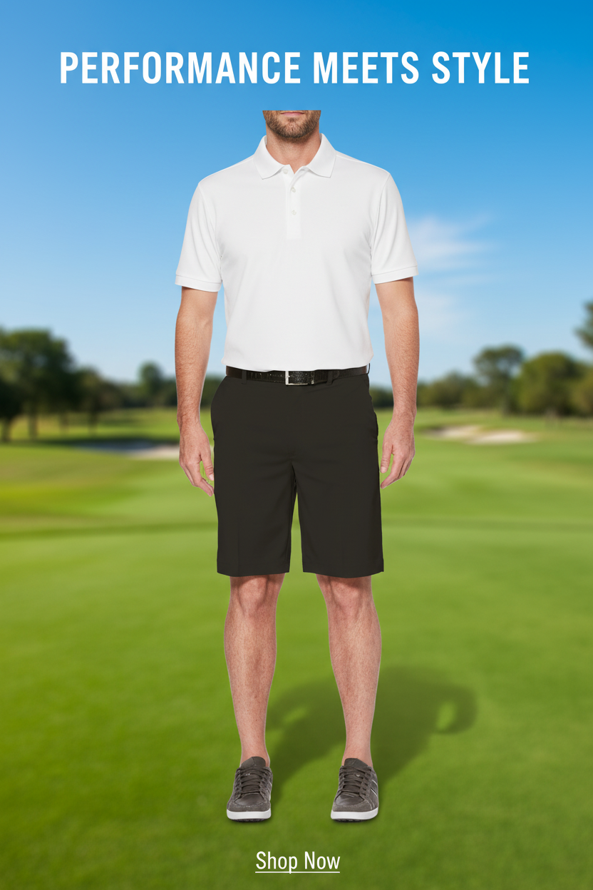 PGA TOUR Men's Flat Front Active Waistband Short
