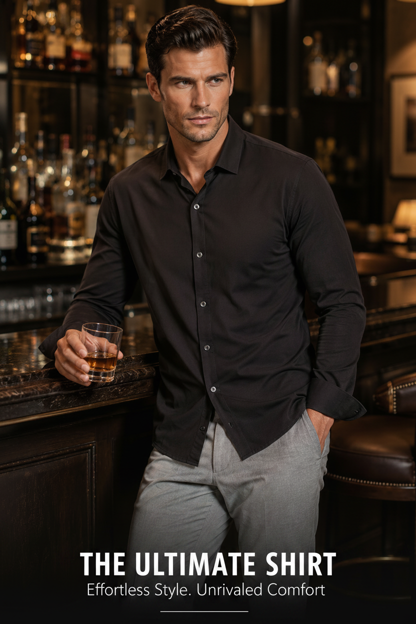 Cinqo 'Single Shot' Long Sleeve Shirt - Black