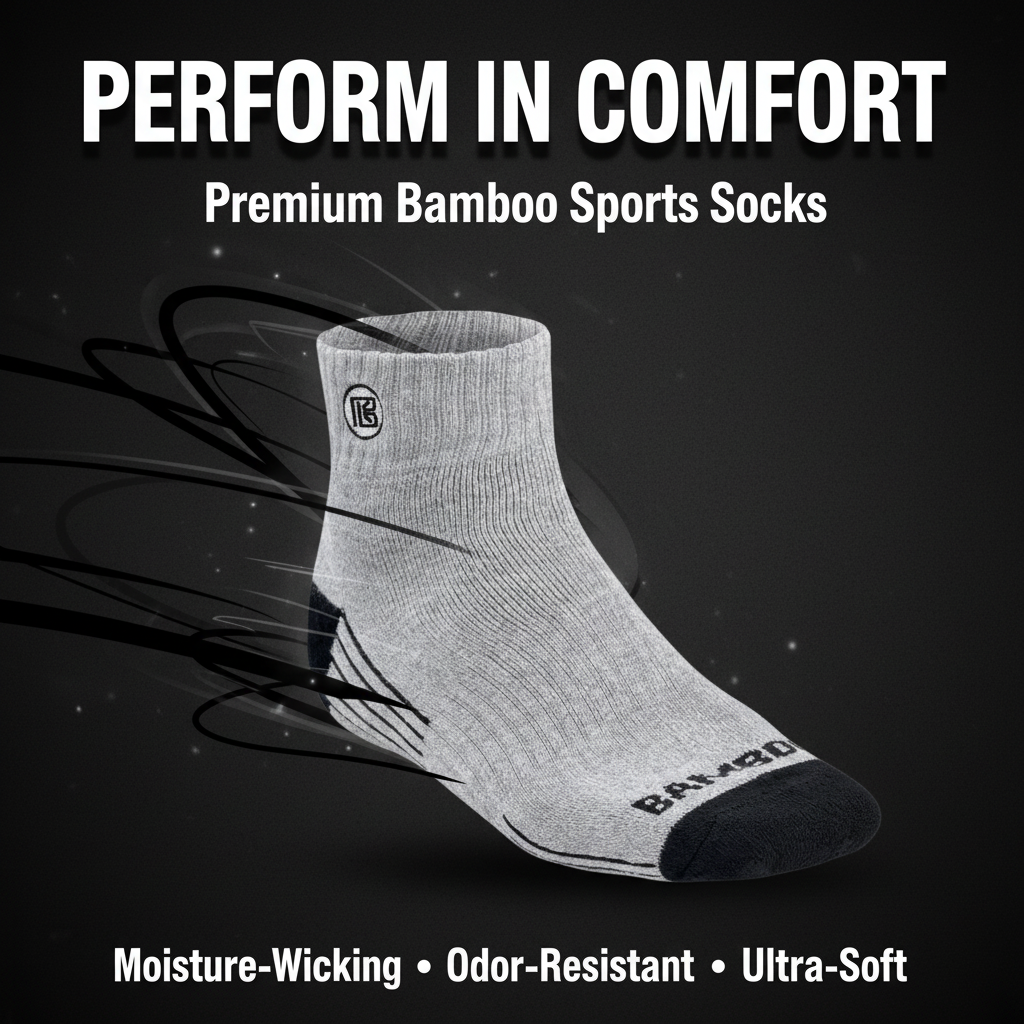 Premium Bamboo Rayon Quarter High Crew Socks
