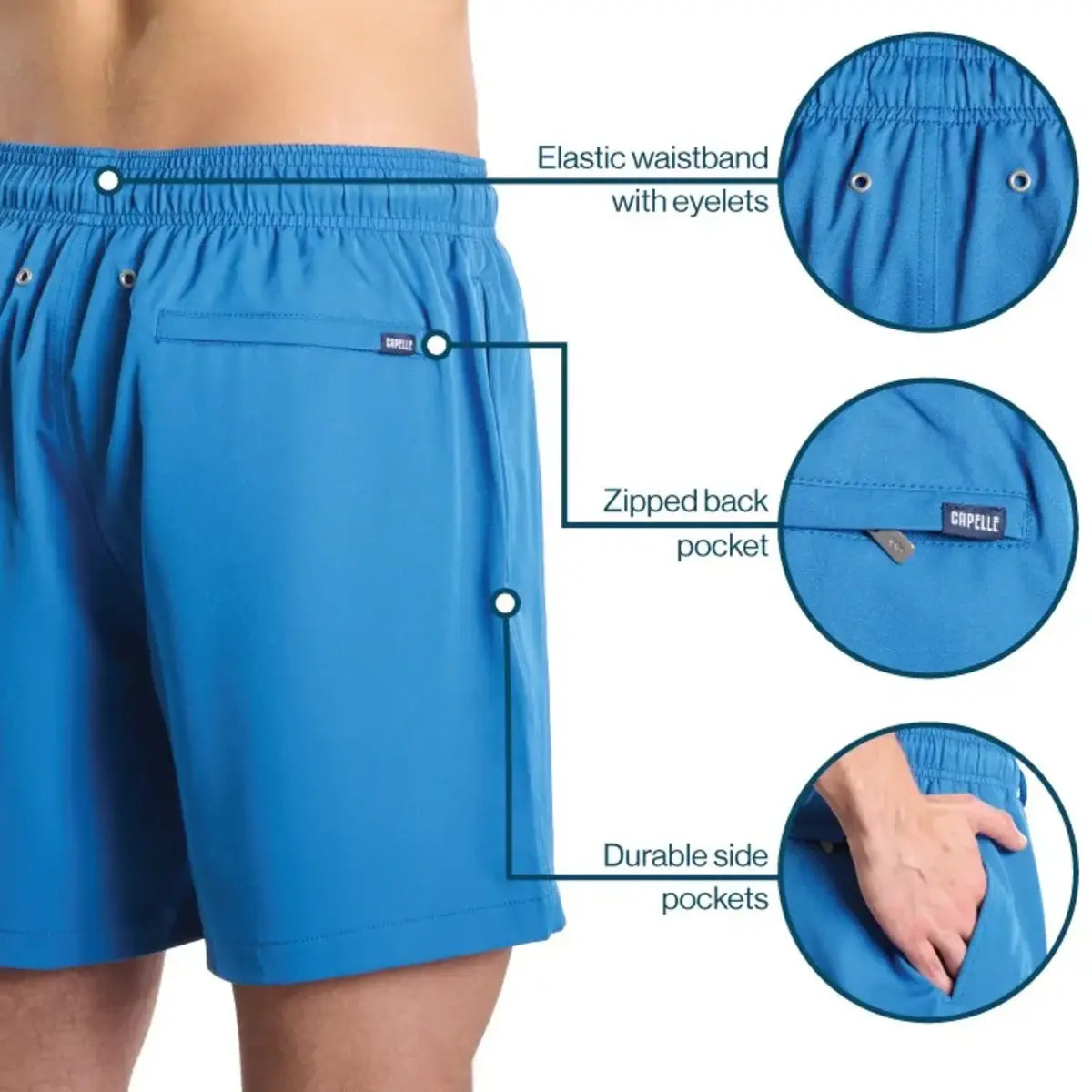 Men’s Premium Compression-Lined Hybrid Shorts – Blue Freedom